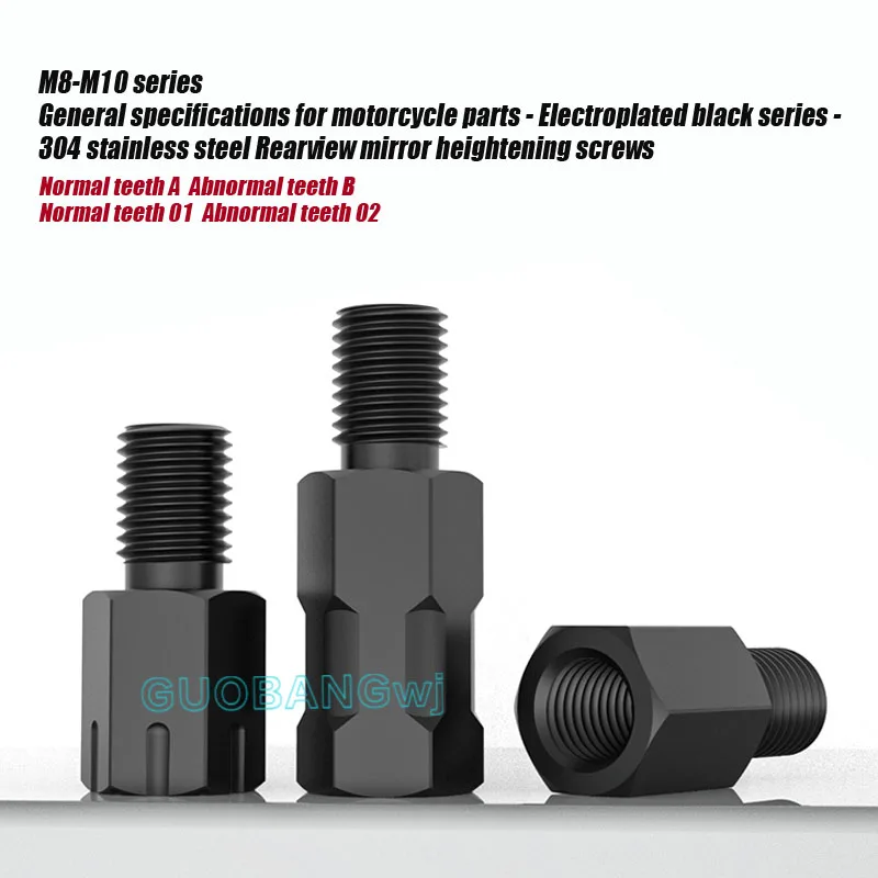 

304 Stainless Steel Motorcycle Mirror Extension Screws M8 M10,Height Adjustment Adapter for Rearview Mirror, Universal Fit
