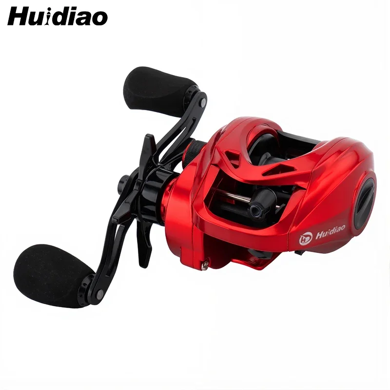Huidiao 6,6 Unzen ultraleichte Baitcasting-Rolle, 10 Magnete, Bremssystem, 7,1:1 Übersetzungsverhältnis, Low-Profile-Baitcaster zum Köderangeln