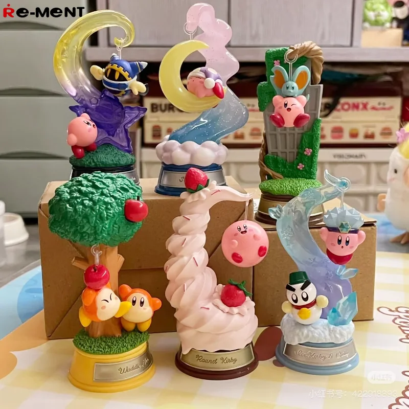 

In Stock Re-Ment Genuine Kirby Swinging Swing 2 Miniature Scene Collecte Action Model Blind Box Surprise Birthday Holiday Gifts
