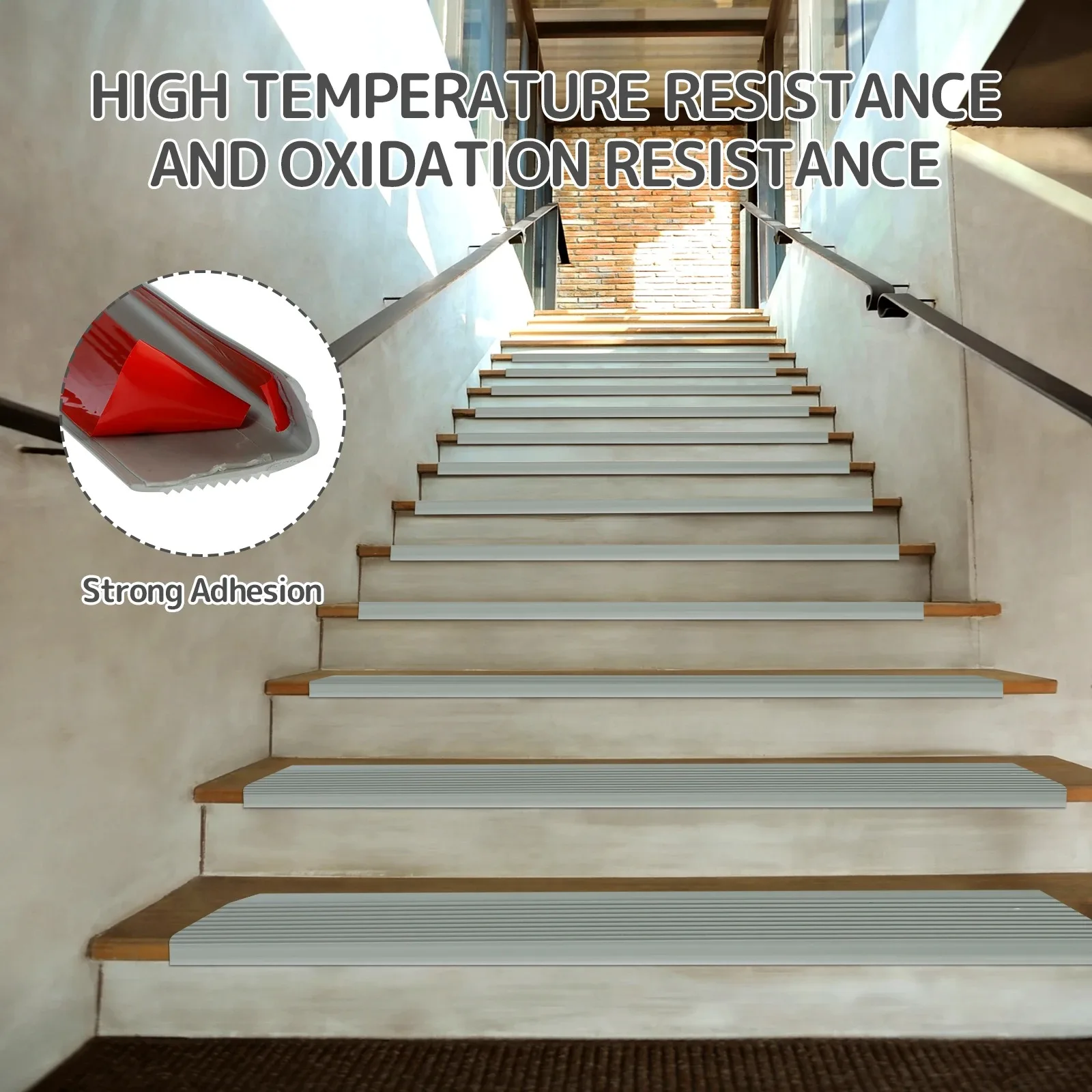 1 Roll 2m/78.74in Stair Edge Protector Non-slip Stair Nose Edging Self-Adhesive PVC Stair Edge Trim L-Shape Waterproof Step Edge image 5