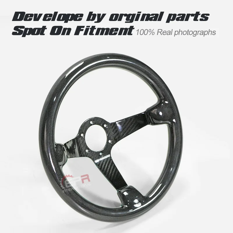 for Suitable forCompetition Car Modified JDM Model Lightweight Dry Carbon Fiber Steering Wheel Replaceme