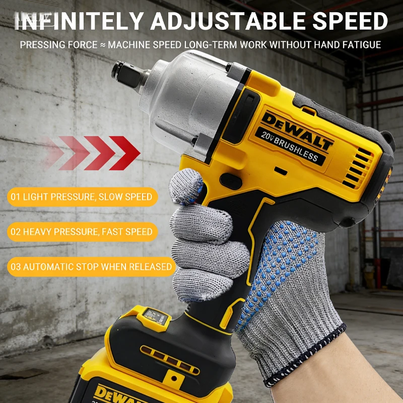 

Dewei DCF900 20v 4-Mode Wireless Impact Wrench High Torque Brushless 1/2 Universal Battery Tool for Auto Repair Construction