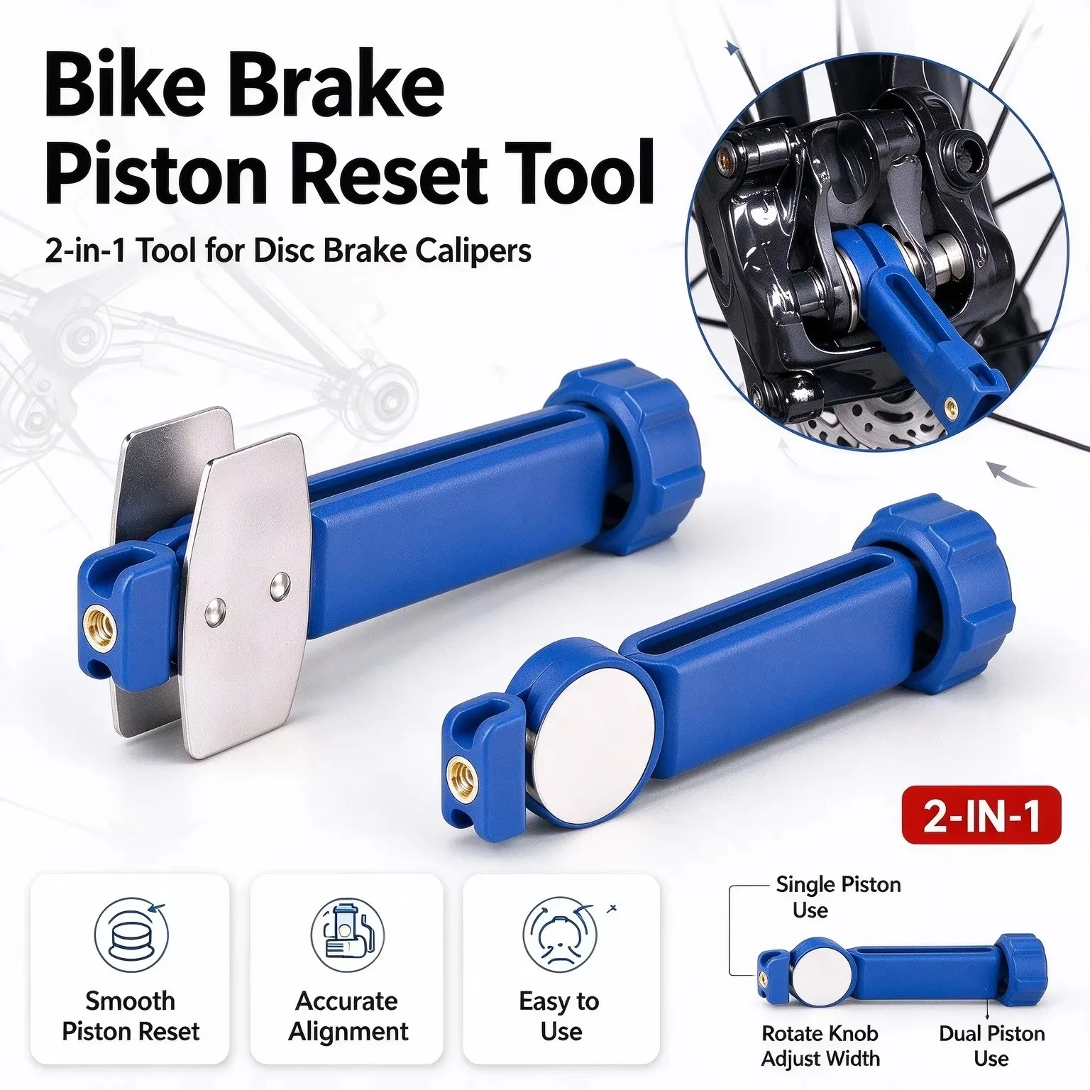 Bike Brake Piston Reset Tool Hydraulic Disc Caliper Pad Spreader Portable MTB Road Bike Brake Repair Bicycle Maintenance Tool