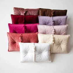 Newborn Photography Props Velvet Bowknot Pillow Set Baby Posing Mat Photo Studio Shooting Accessories