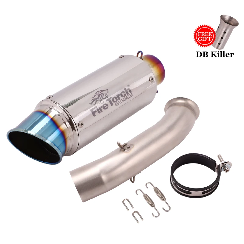 Slip On For KTM DUKE 125 250 390 RC390 2017 - 2020 51mm Motorcycle Exhaust System Muffler Modify Mid Link Pipe Escape DB Killer