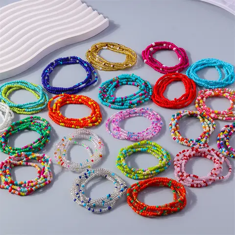 Bohemia Multilayer Handmade Colorful Beads Bracelet for Women Girls Party Festival Jewelry Decoration