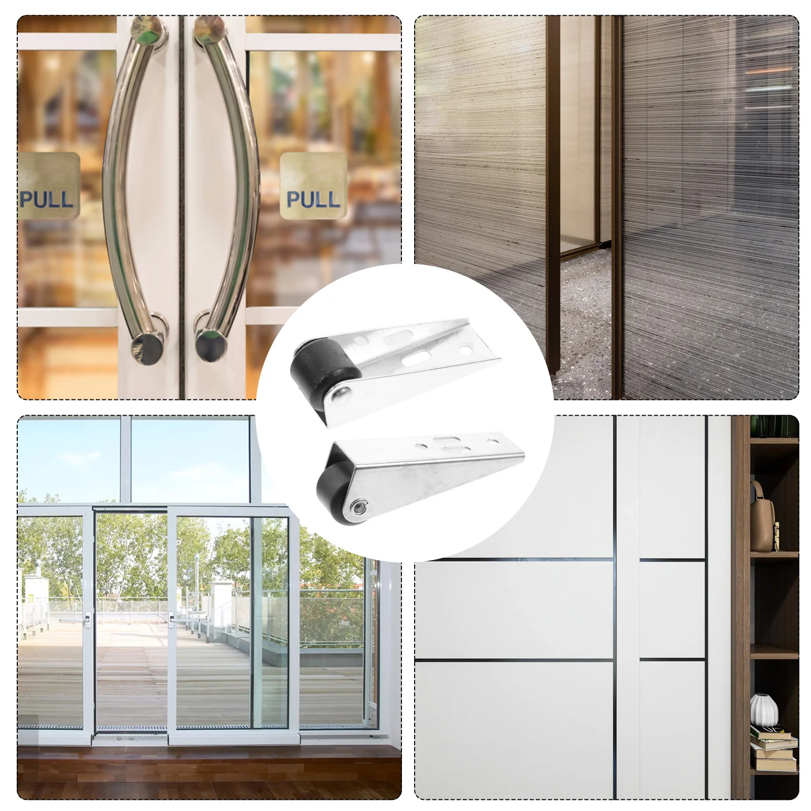 2 Pcs Hardware Mobile Door Load-bearing Wheels Barn Fashion Storage Rack Coat Hanger