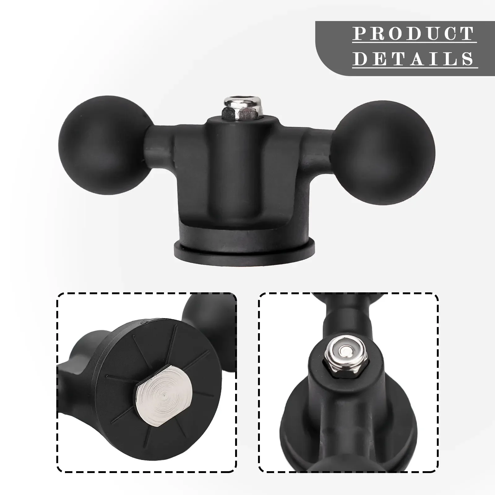 

Practical Slide Rail Base Slide Rail Base 1-inch Anti-shake Ball Head Black Built-in Rubber Ring Rotating Ball Head