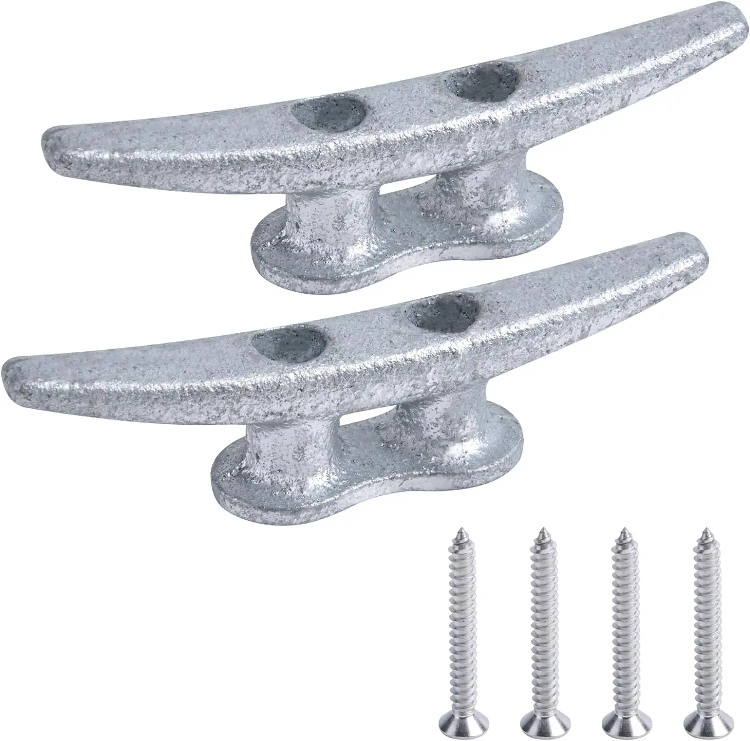 

Lwosting Weatherproof Galvanized Cast Iron 4 Inch Boat Cleat with 4 Screws