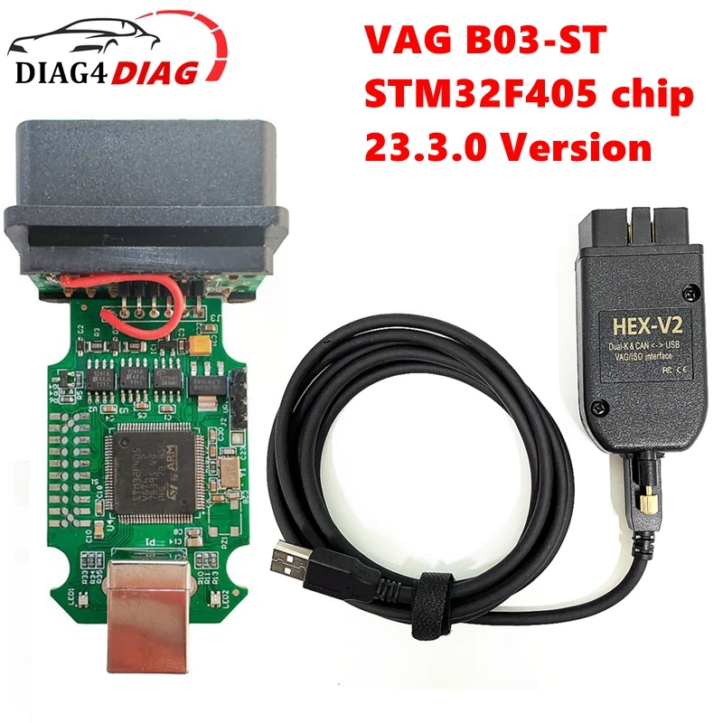 

Автомобильный диагностический кабель с интерфейсом VAG B03-ST STM32F405 chip 23.3.0 1:1 SMT для K line, поддерживает последние модели Volkswagen Group