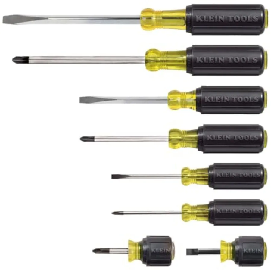 

85078 Screwdriver Set Made in USA All-Purpose Screwdriver Kit has 4 Phillips and 4 Flat Head Tips Non-Slip Cushion