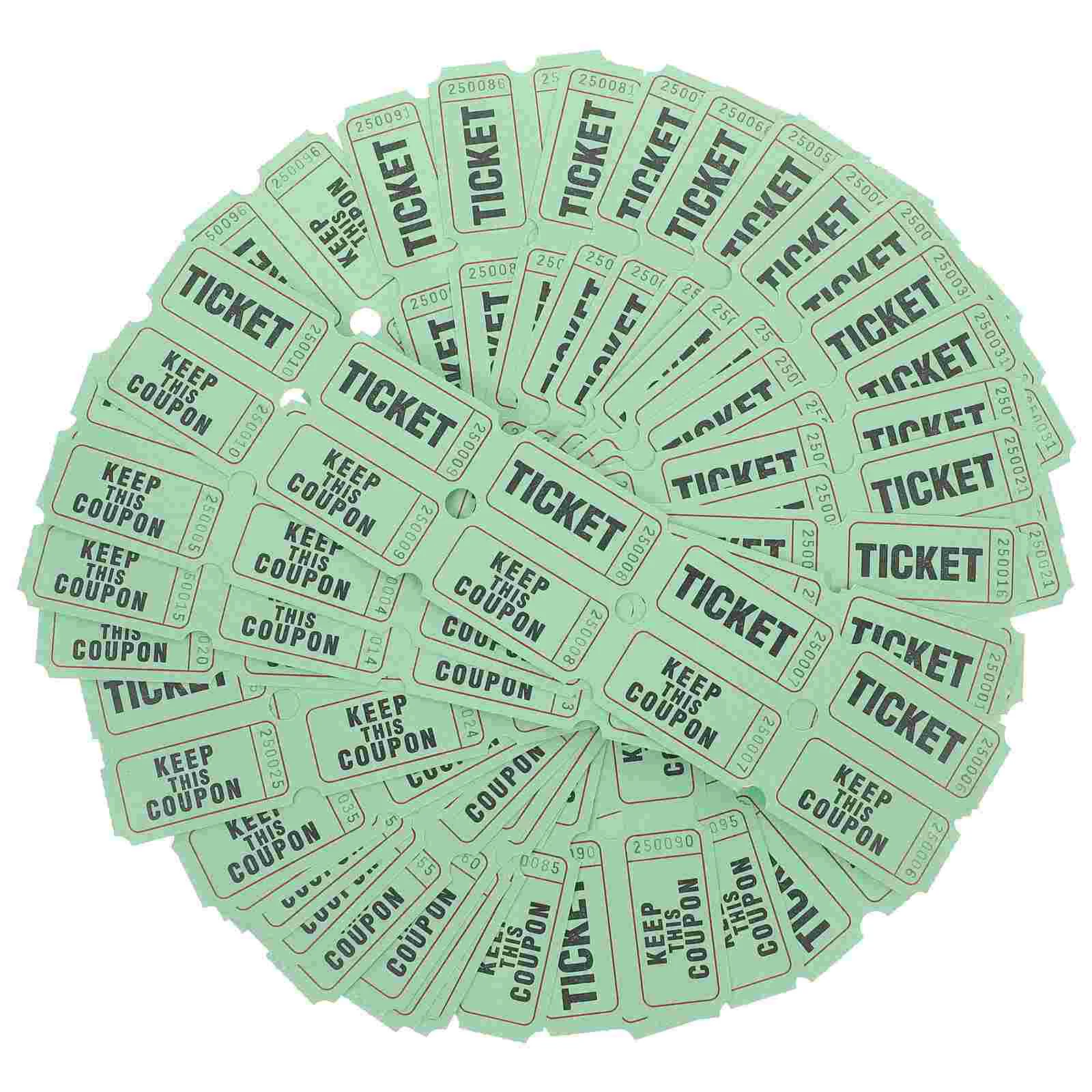 100 Pcs Ticket Raffle Tickets Entrance Chinese Auction Event Paper for Party Bulk Label