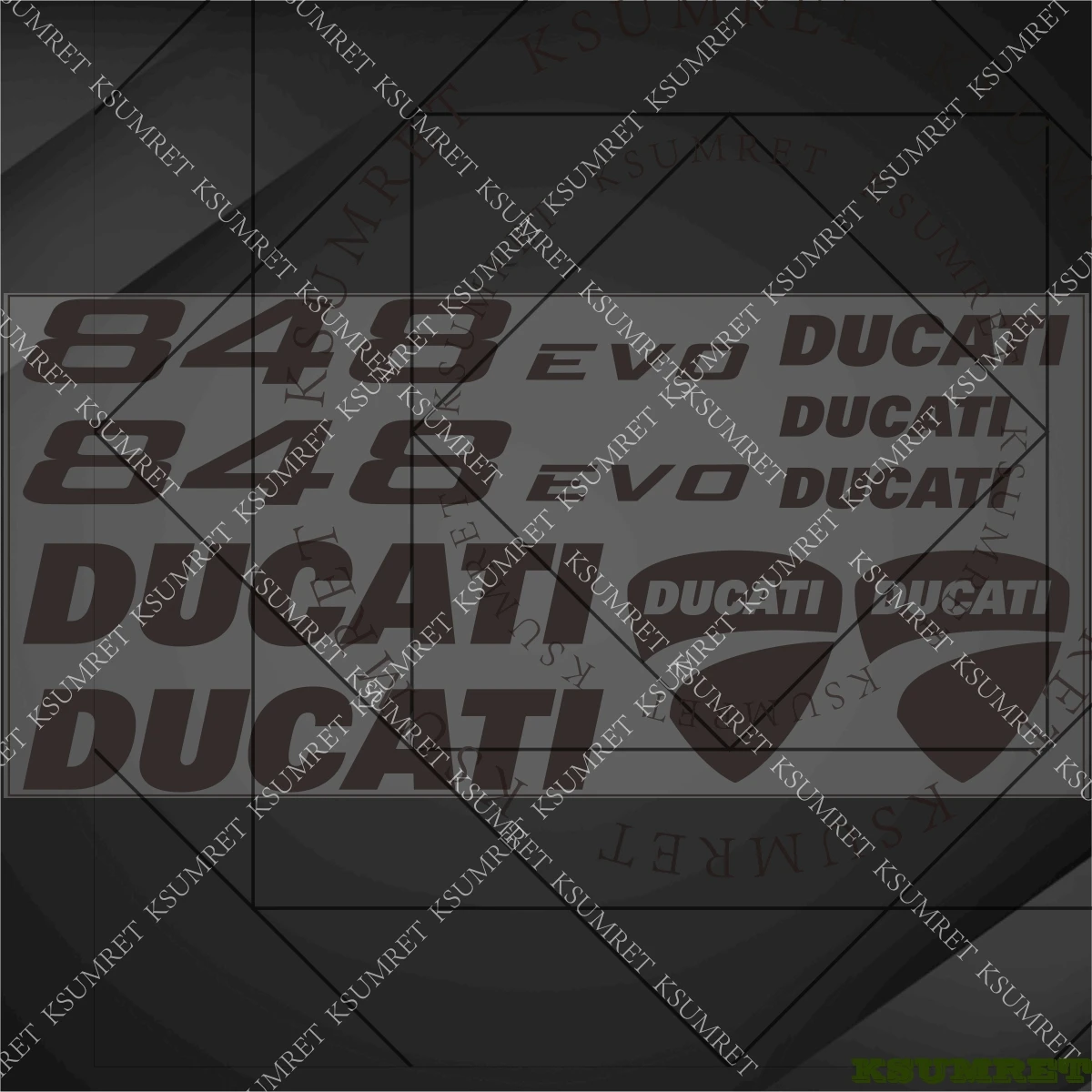 Für Ducati 848 EVO Aufkleber Motorrad-Aufkleber-Set