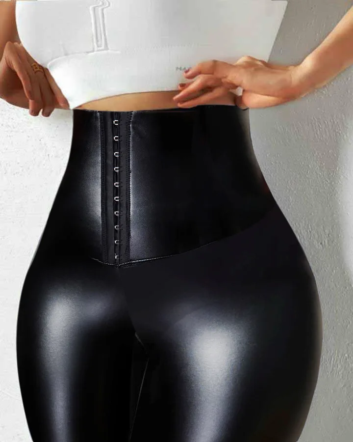 Enge Hosen Frauen Streetwear 2023 Herbst Winter Komfortable Feste Hohe Elastische Taille Taille Hebe Hüfte Schwitzen Lange Hosen