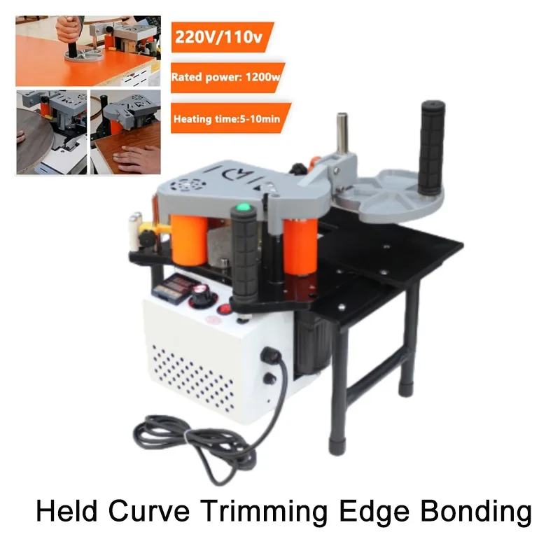 

Small Mini Manual Hand Held Curve Trimming Edge Bonding Double Side Gluing Portable Edge Bander Woodworking Machine