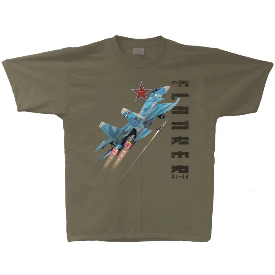 Russian Naval Su-33 Flanker Carrier-borne Fighter T-Shirt. Summer Cotton Short Sleeve O-Neck Mens T Shirt New S-3XL