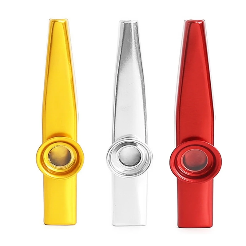 Metal Kazoos With Kazoo Flute Diaphragms Mouth Kazoos Ukuleles Companion Standard Common Size Musical Instruments Parts D5QD