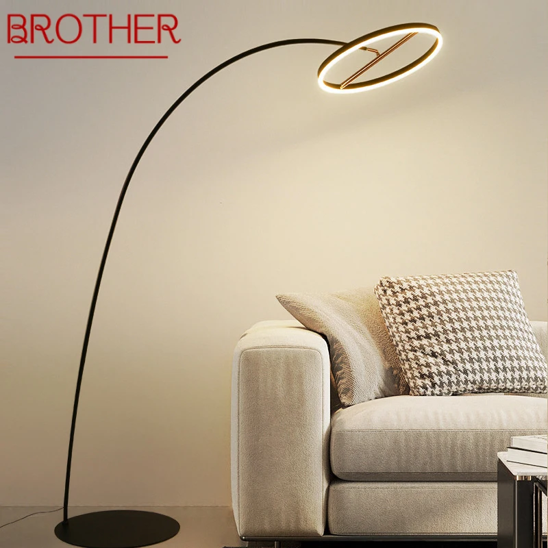 

BROTHER Nordic Fishing Floor Lamp ModernFamily Living Room Beside The Sofa Creative LED Minimalism Standing Light