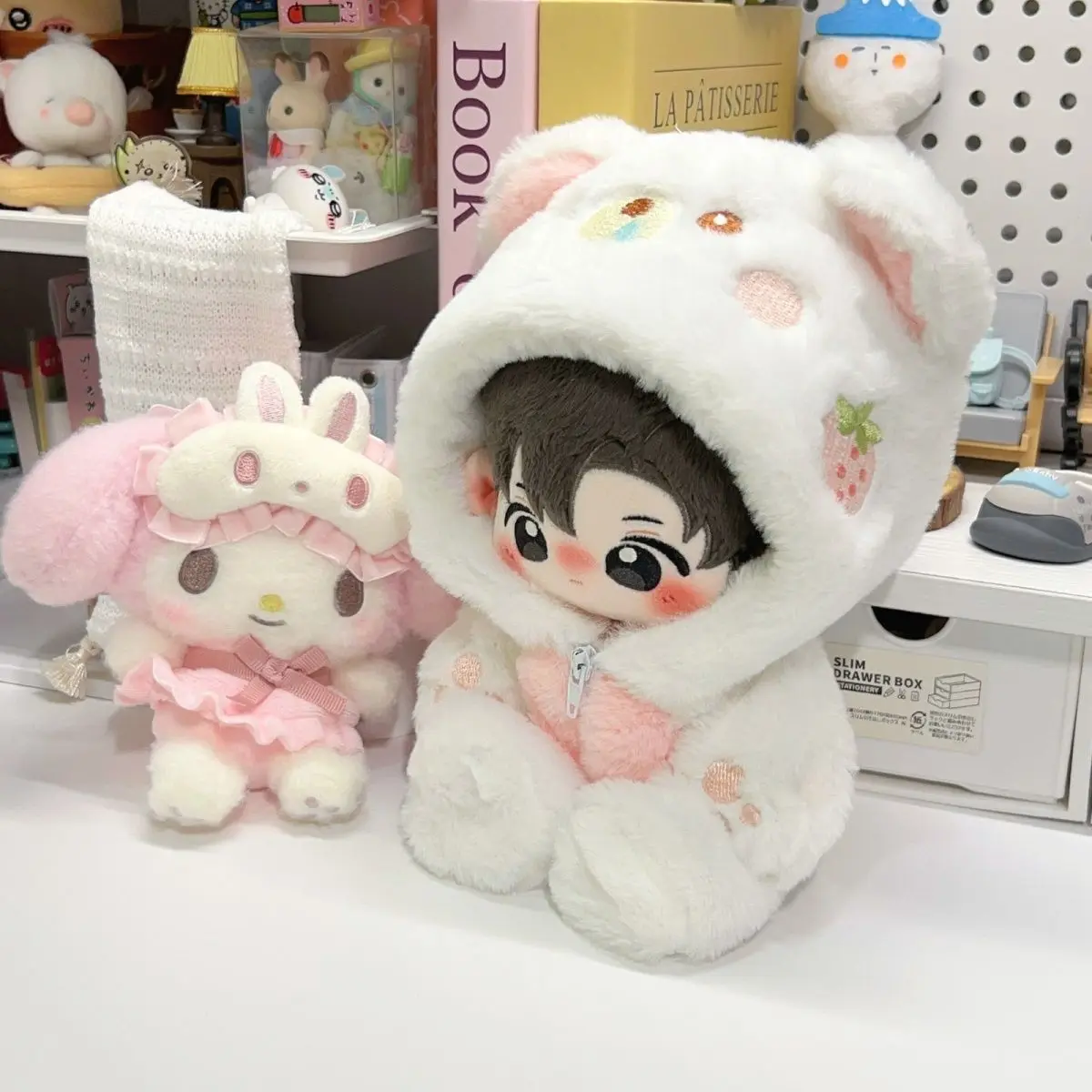 20 سنتيمتر ملابس دمى الدب الصغيرة لطيف أفخم نيسيي الشتاء الحيوان مقنعين بذلة الزي للدمى القطنية لا سمة فستان