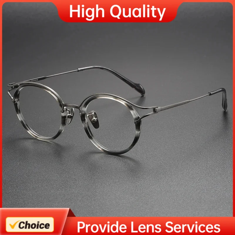 Japan YOHJI-Style Eyeglasses Frame YAMAMOTO Handmade Retro Acetate Titanium for Women Ladies Unisex Designer Glasses Frame Y0036