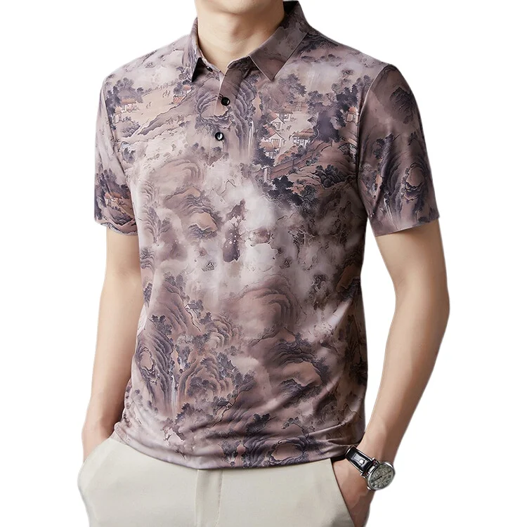 

Men's New Summer POLO Shirt Lapel Short Sleeved Business Casual T Shirt