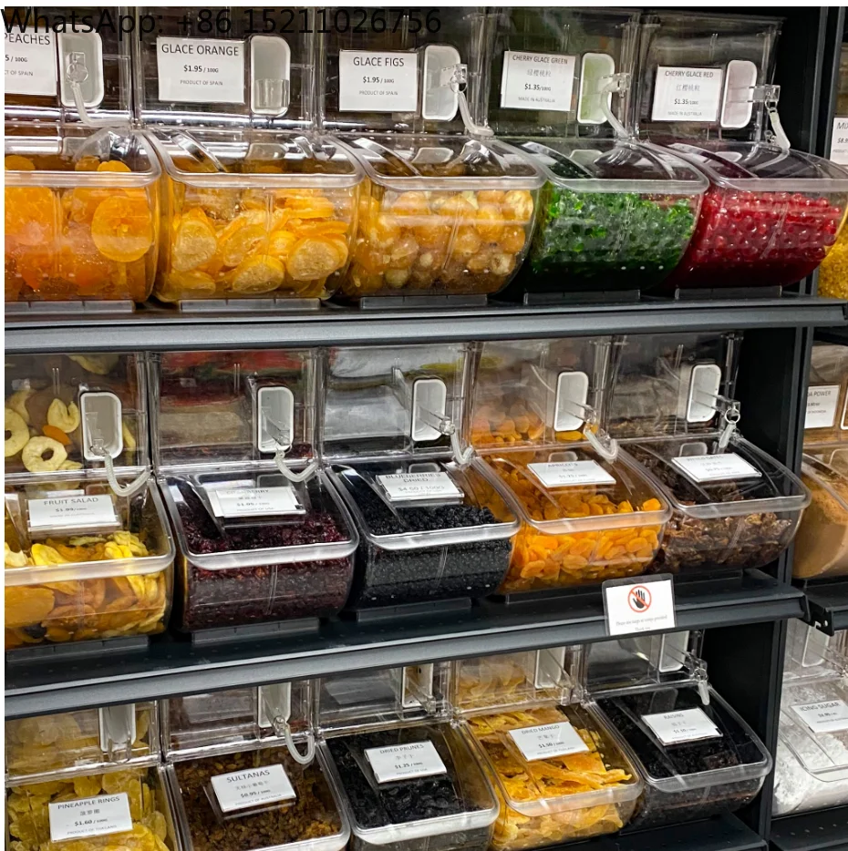 Recipientes de doces para alimentos de nozes para exibição de supermercado e mercearia