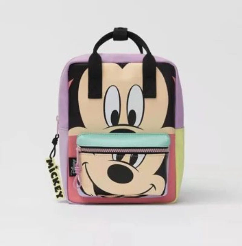 Disney Cartoon Mickey Mouse Cute Fashion Backpack Women\'s Minnie Canvas School Bag Fashion Large Capacity Backpack Girls Mochila