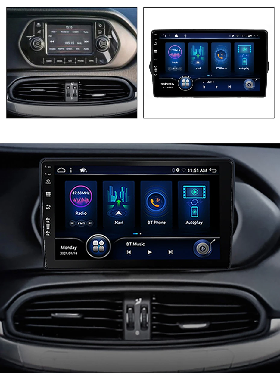 8+256GB Carplay Android 12 Auto Radio Stereo For FIAT EGEA TIPO 2015 - 2018 Multimedia Video Player 2 DIN GPS Navigation DSP DAB