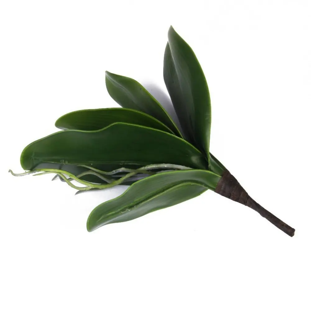 1 Branch Artificial Butterfly Orchid Leaf Bush Simulation Grass Home Decoration Green
