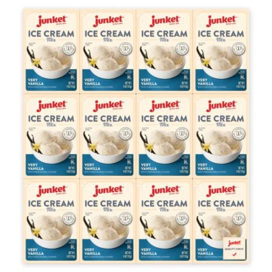 

Junket Ice Cream Mix Very Vanilla, 4 Ounce Pack of 12