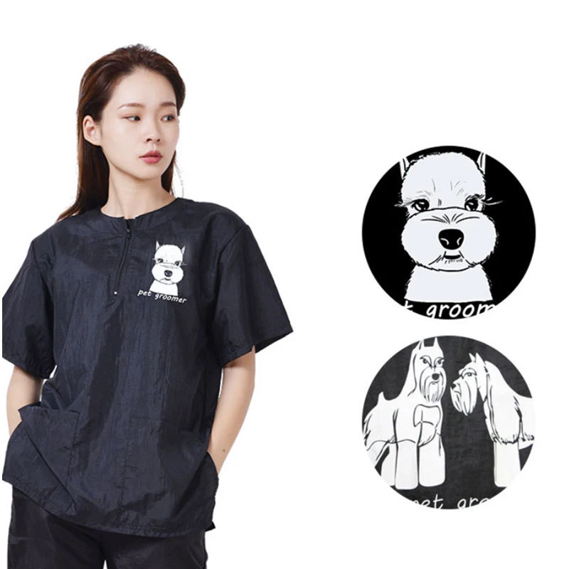 Pet Grooming Clothing Waterproof Pet Hospital Work Clothes Pet Stores Anti Hair And Anti-static Pet Groomer Smock Uniform Tops