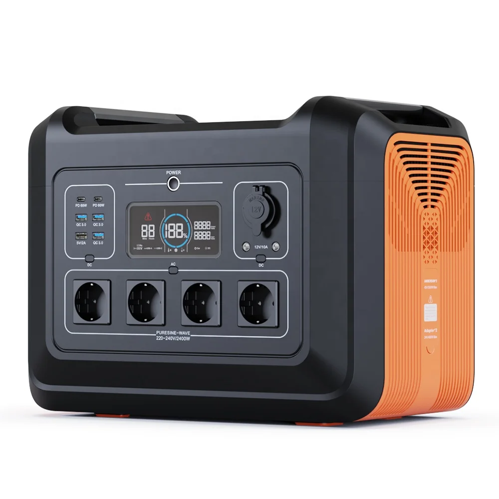 2400W Powerstation LiFePO4 Solar Generator 230V EU Plug Portable Power Station For Emergency