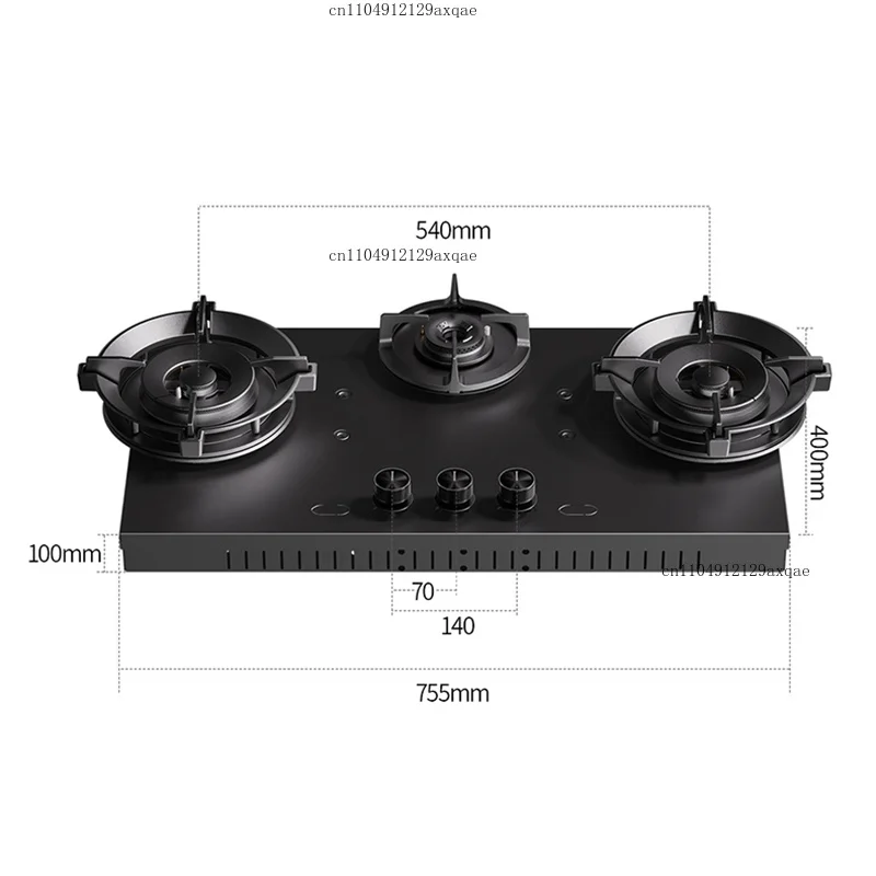 

5.2kw Copper Flame Fault Protection Panel - Can Be Used in Custom Kitchens Premium Built-in Gas Cooker 3 Burner
