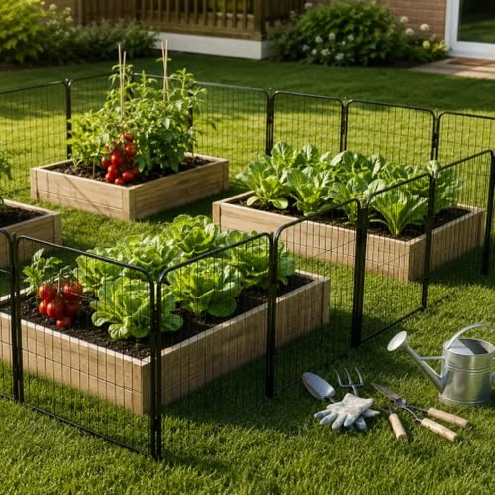Outdoor Decorative Garden Fence 40 inch 8 Panels Heavy Duty Metal Fencing for Yard Flower Bed Border Dog & Animal