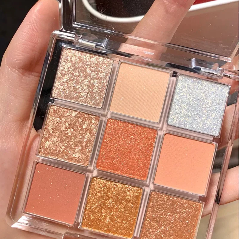 Nueva paleta de sombra de ojos de nueve colores, paleta de sombra de ojos con brillo mate nacarado, pigmento de sombra de ojos brillante