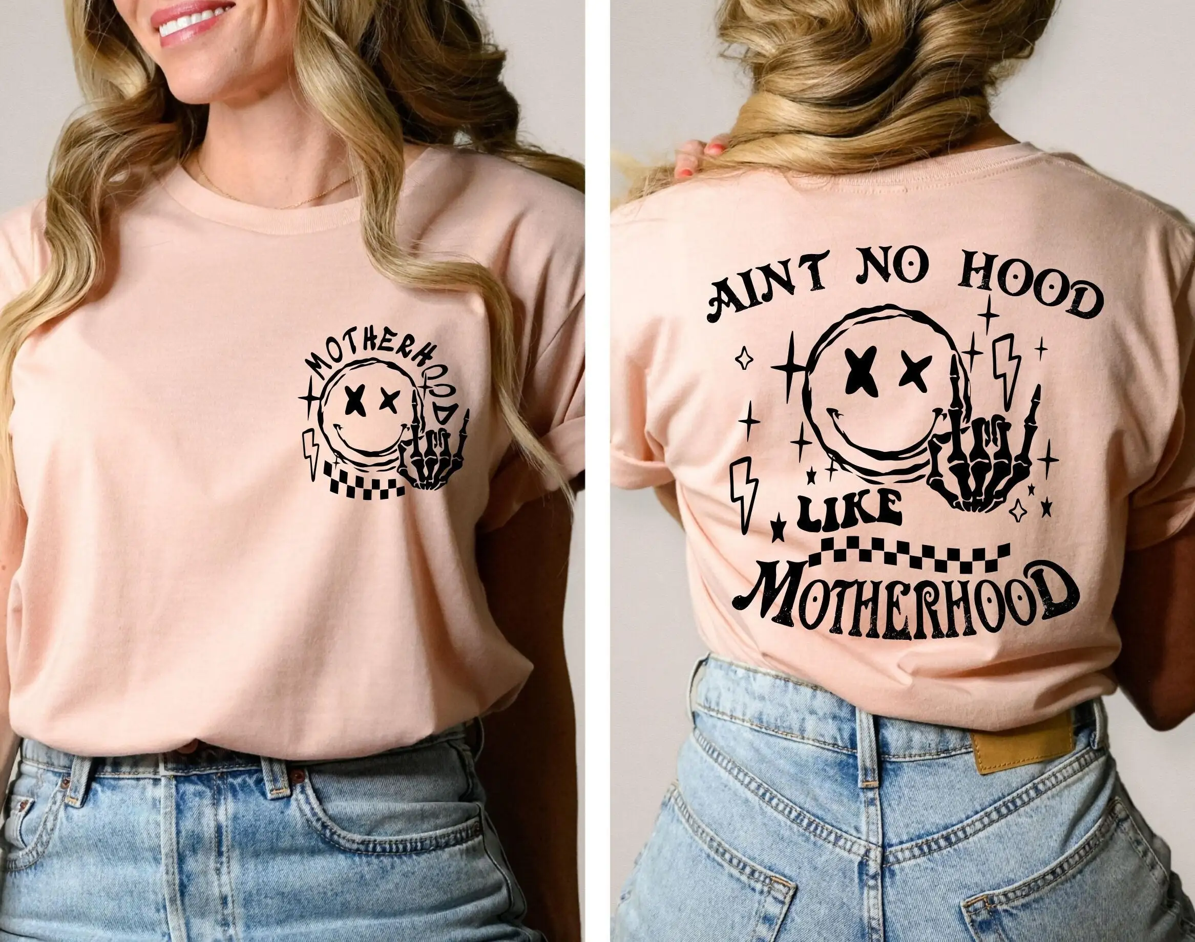 Ain T No Hood Like Motherhood Shirt Funny Mom New Life Trendy Retro Mothers