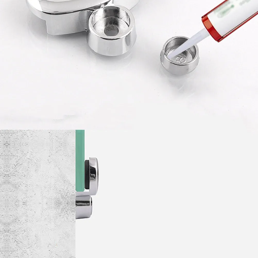 4Pcs Zinc Alloy Mirror Holder Clip with Rubber Anti-Skid Plate for Bathroom Washroom Dressing Table Hotel Barber Shop Wall Mount