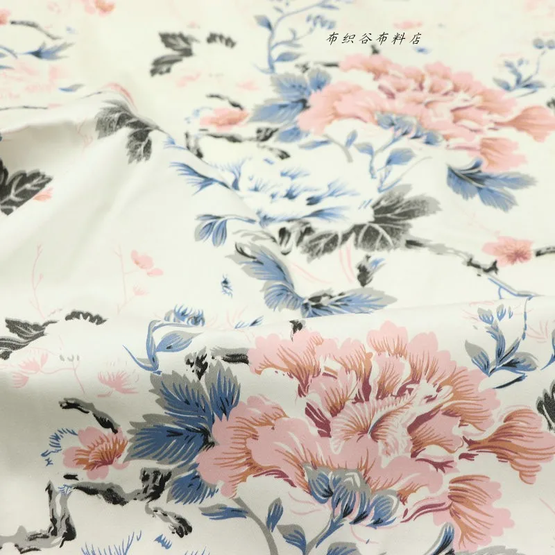

45cm Retro Blue And White Porcelain 100% Cotton Printed Fabric Handmade DIY Bag Clothing Fabric