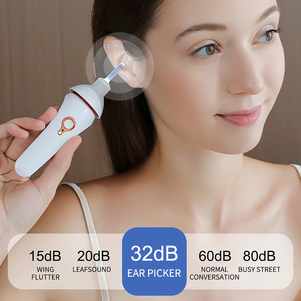 Electric Luminous Ear Pick Rechargeable Visual Ear Suction Device Ear Cleaning Ear wax Removal with LED Light Earpick Ear Care