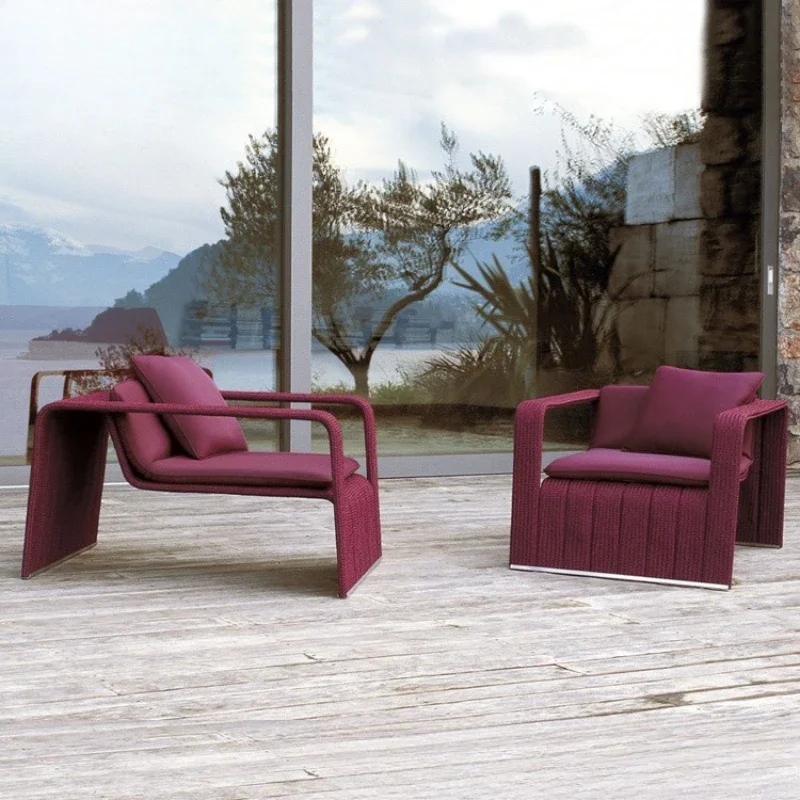 

Nordic outdoor sofa creative designer rattan chair combination leisure courtyard garden lazy chair