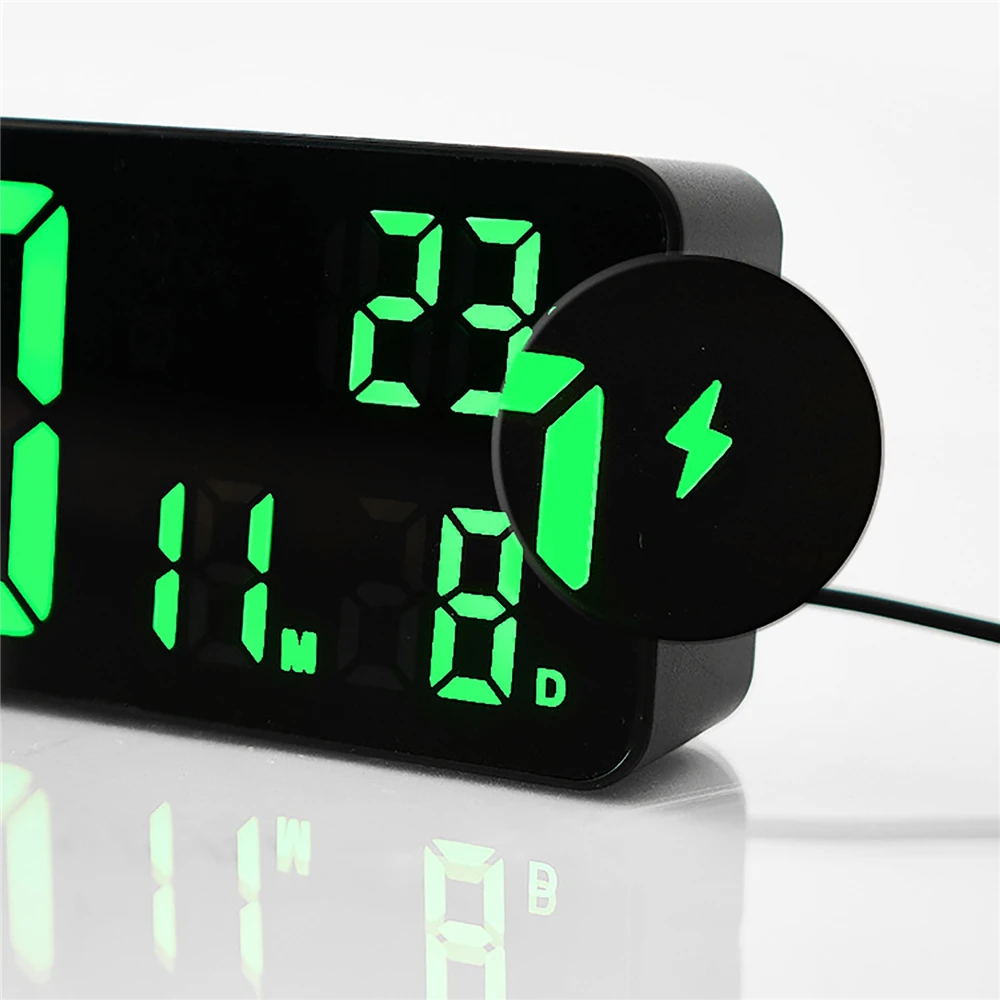 Bedroom Digital LED Wall Clock Electronic Clock Touch Table Clock Date Week Temperature Time Display Hanging Alarm Clock Office