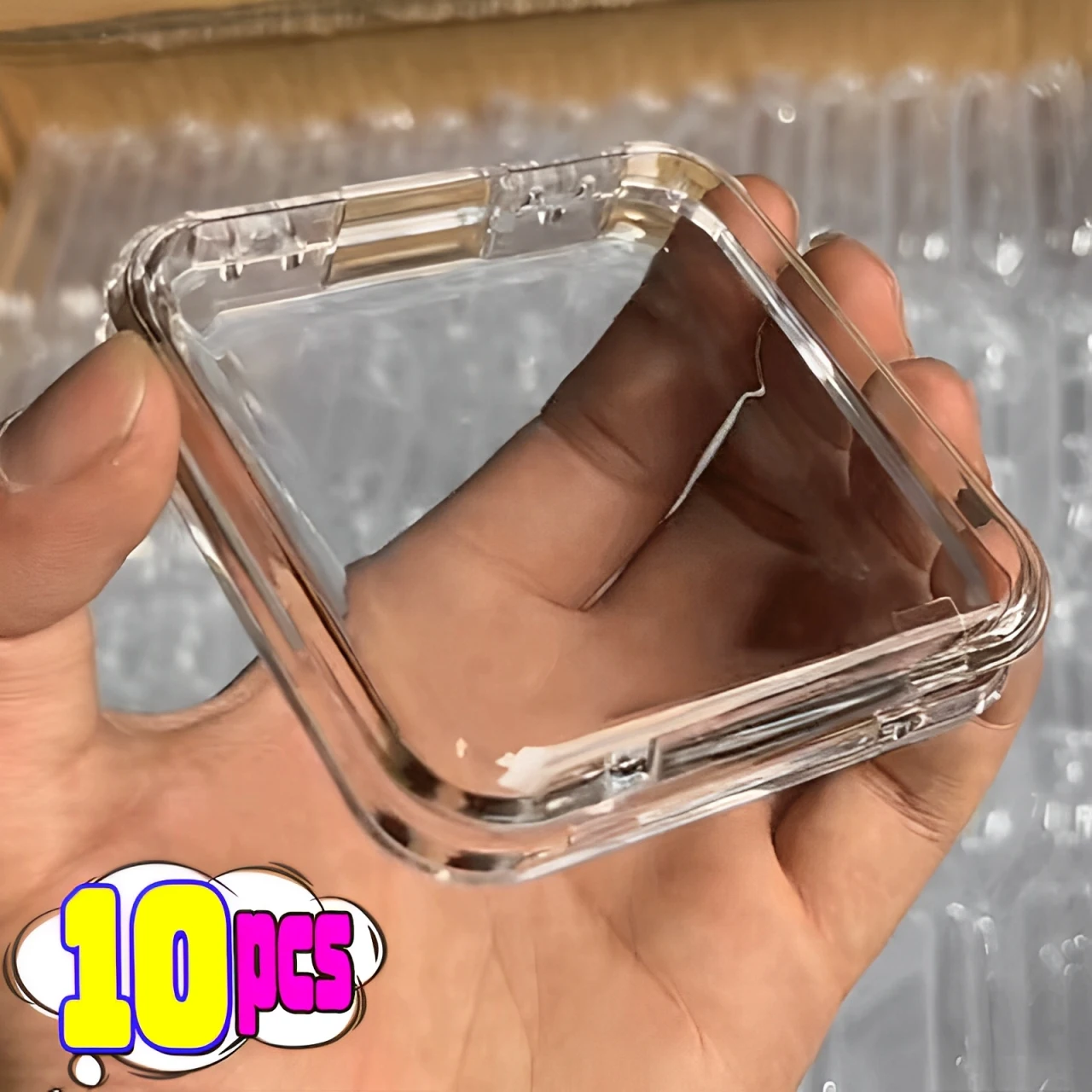 

10/1x Square Storage Box Transparent Acrylic Packaging Boxes for Earrings Necklace Bracelet Nail Art DIY Jewelry Organizer Case