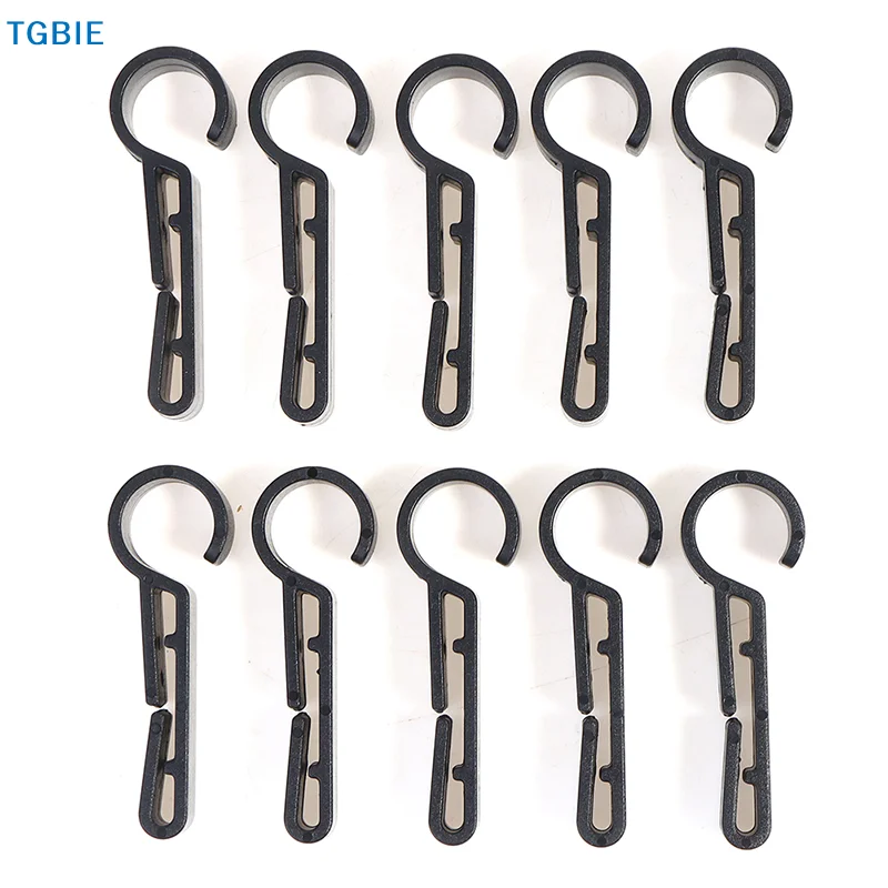 [TL]10Pcs Plastic Helmet Clips Attachment Head Light Clamps Black Set Headlamp Hook