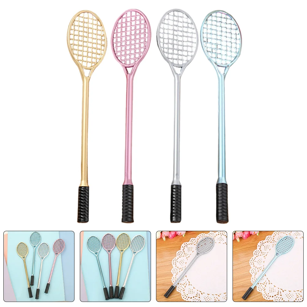 

12 Pcs Badminton Racket Pen Gel Ink Bulk Adorable Come Stationery Cute Pens for Girls Student Plastic Things School Child