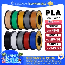 KINGROON PLA Filament 1.75mm 5/10KG pla Plastic For 3D Printer, Standard 1kg/roll 3D Printing Filaments Mix Color Local Shipping