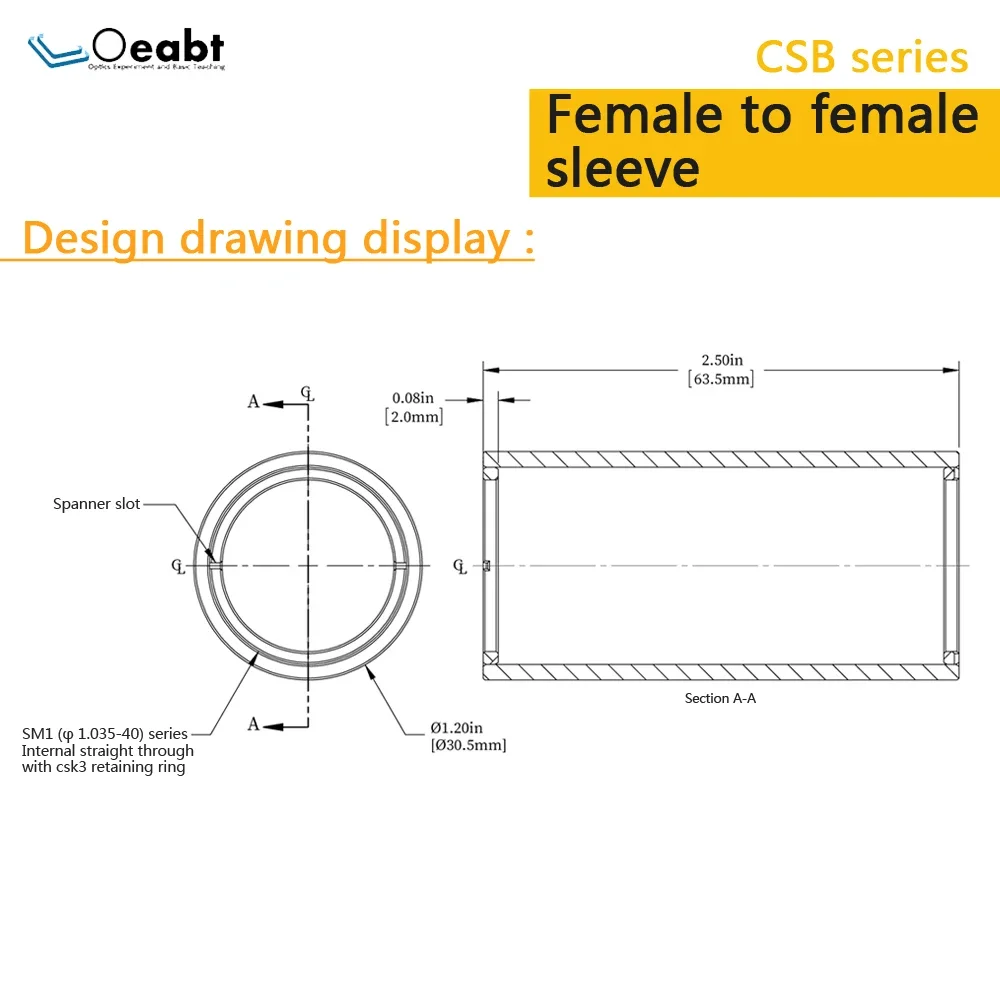 CSB Series Tube Lens Extension Tube Cage Shading Tube Cage Coaxial System 30mm Lens Tube Optical Experiment