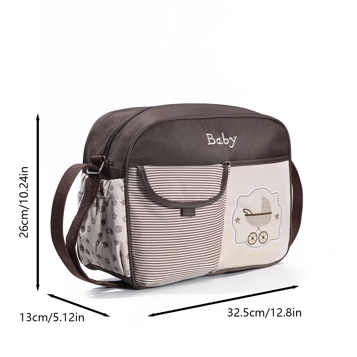 New Fashionable Cartoon Printed One Shoulder Diagonal Crossing Mommy Bag Multi functional Travel Diaper Bag