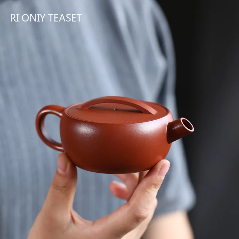 

120ml Chinese Yixing Small Capacity Purple Clay Teapot Handmade Large Caliber Tea Pot Raw Ore Dahongpao Mud Kettle Zisha Tea Set