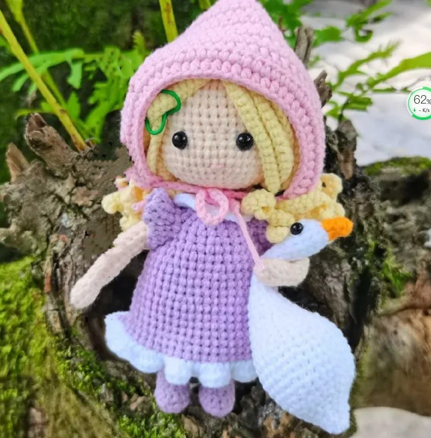 

Creative pure hand-crochet goose girl doll birthday holiday gift finished products