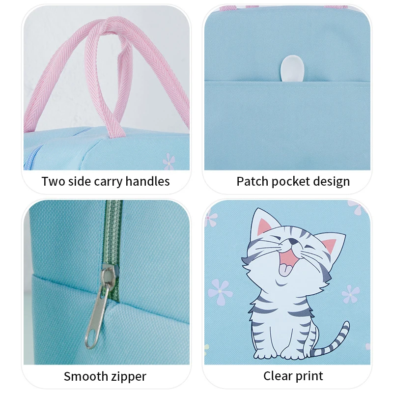 Cartoon New Bento Bag Cat Handheld Lunch Bag Outdoor Insulation Bag Lunch Box Bag Ice Bag With Lunch Insulation Bag